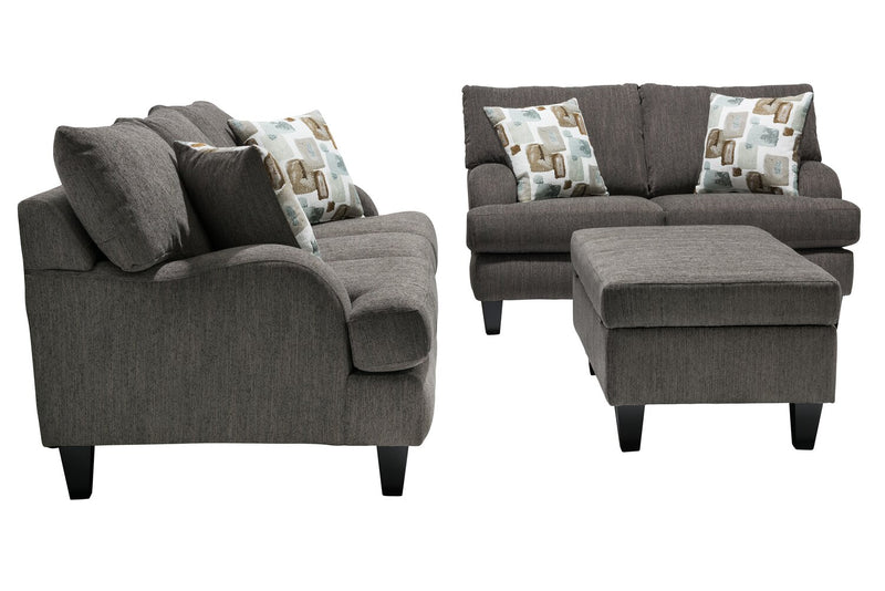 Nofia Chenille Sofa - Charcoal 