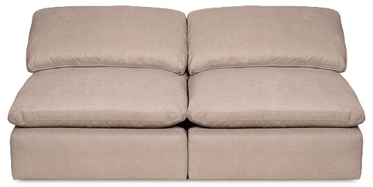 Eclipse 5-Piece Linen-Look Fabric Modular Sectional with Ottoman - Slate