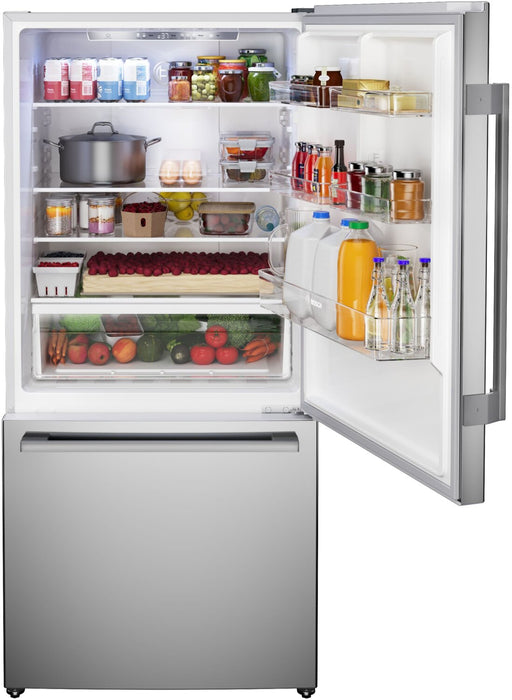 Bosch 100 Series 33\" 17.2 Cu. Ft. Counter-Depth 2-Door Refrigerator - Stainless Steel - B36FD52SNS