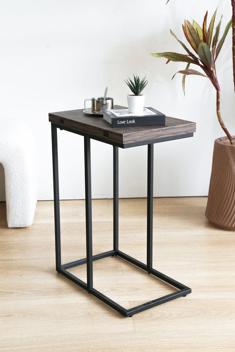 Pia Foldable Chairside Table - Brown