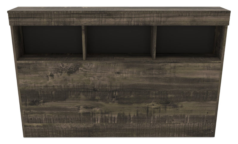 Riley Full Mates Bed with Bookcase Headboard - Grey