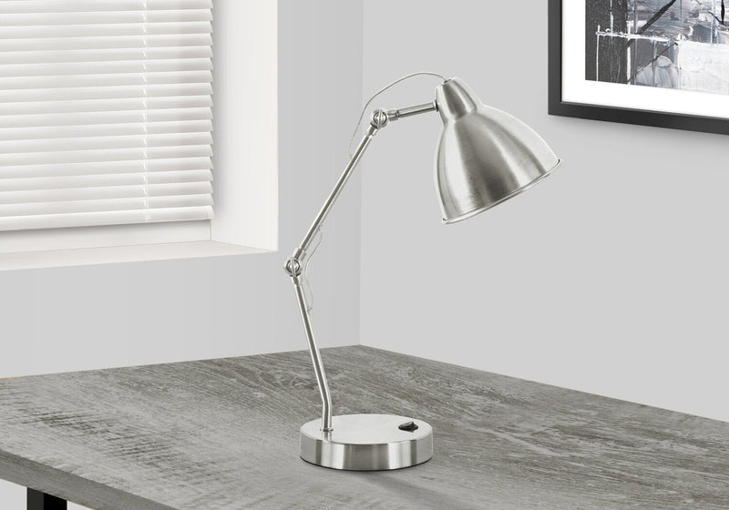 17\" Nickle Metal Desk/Task Lamp wiht USB Charging