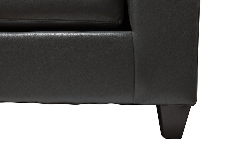 Made in Canada Addison 2-Piece Left-Facing Leather-Look Fabric Sectional with Removable Seat Cushions - Grey 