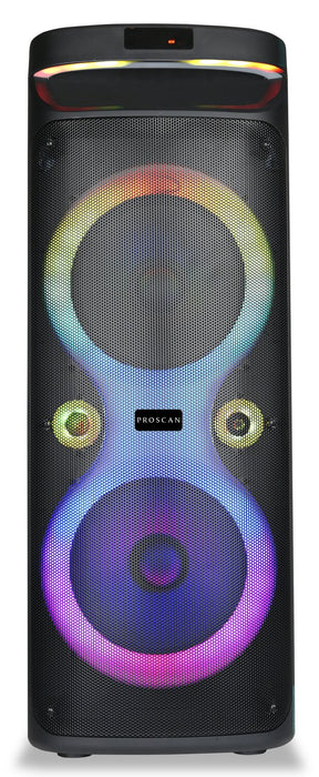 Proscan 2 x 10\" Light Up Bluetooth Speaker with FM Radio