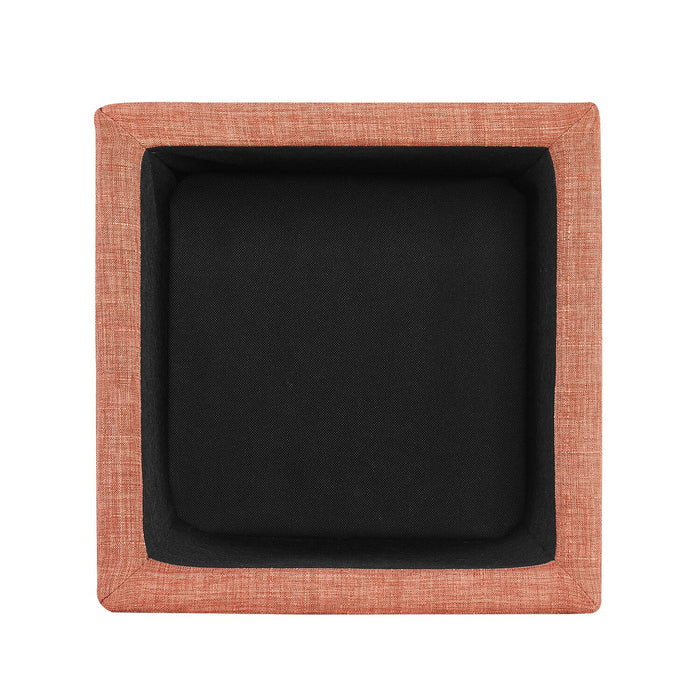 Halifax Square Fabric Storage Ottoman - Orange