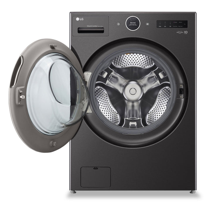 LG 5.7 Cu. Ft. Smart Front-Load High-Efficiency Steam All-in-One Laundry - Black Steel - WM6998HBA 