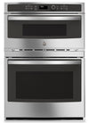 GE 30\" 6.7 Cu. Ft. Electric Wall Oven with Microwave and True European Convection - Stainless - JT38… 