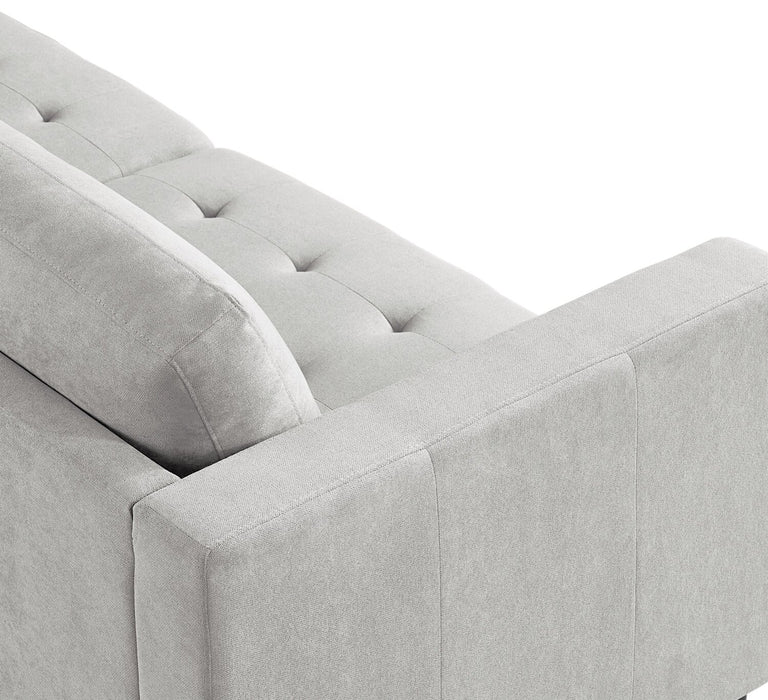 Metro 2-Piece Right-Facing Fabric Sectional with Chaise and Tufted Seat Cushions - Neutral