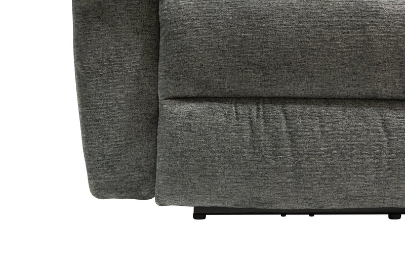 Canadian Made Oliver 40\" Addison Pewter Grey Chenille Fabric Power Reclining Chair with USB Port