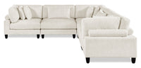 Lounge 5-Piece Chenille Modular Sectional – Beige