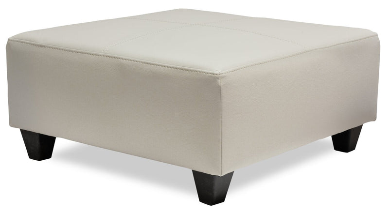 Made in Canada Addison 37\" Leather-Look Ottoman - Beige 