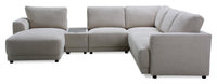 Voyage Modular 6-Piece Left-Facing Fabric Sectional with Console and Removable Back Cushions – Beige