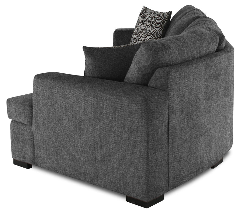 Legend 2-Piece Right-Facing Chenille Cuddler Sectional - Pepper
