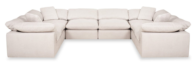 Eclipse 8-Piece Linen-Look Fabric Modular Sectional - Linen