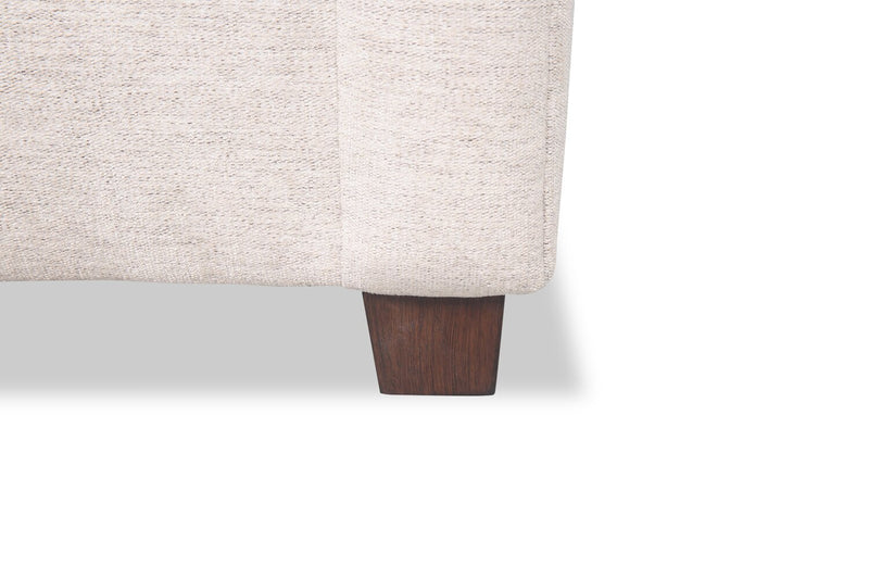 Mallie 36\" Shell White Chenille Fabric Chair with Rolled Arms and Wood Legs