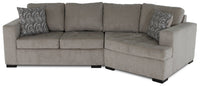 Made in Canada Legend 2-Piece Right-Facing Chenille Fabric Cuddler Sectional - Platinum Beige
