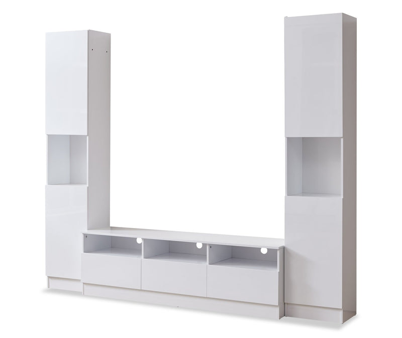 Celine 63\" 4 – Piece Entertainment Centre with Storage for TVs up to 58\" - White