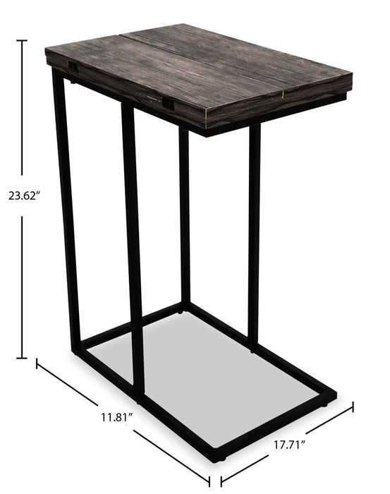 Pia Foldable Chairside Table - Brown