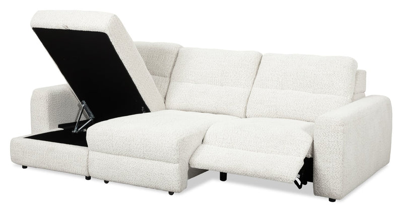 Scott Living Elevate Modular 115\" Chenille Fabric Left-Facing 3-Piece Sectional with Chaise – Beige