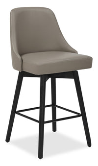 Nash Counter-Height Stool with Swivel Seat & Vegan Leather Fabric, 26.5