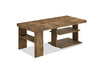 Devon 43.3\" Rustic Coffee Table with Shelf - Light Pine Finish Wood