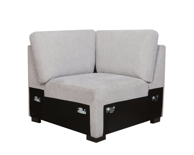 Vault 6-Piece Sectional with Sofa Bed Loveseat and Three Storage Chairs - Grey