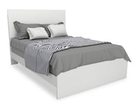 Riley 6pc Bedroom Set with Panel Bed, Dresser, Mirror & Nightstand, Made in Canada, White - Full Size 