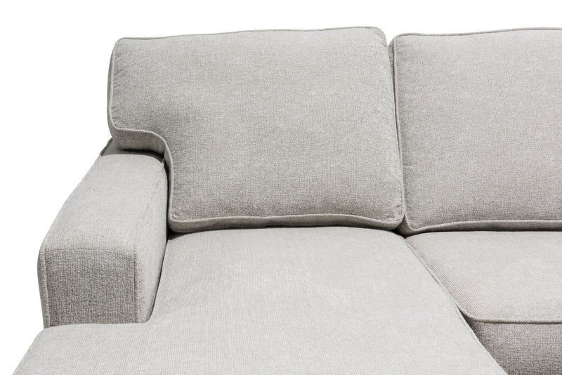 Made in Canada Verona 2-Piece Left-Facing Linen-Look Fabric Sectional with Removable Cushions - Beige 
