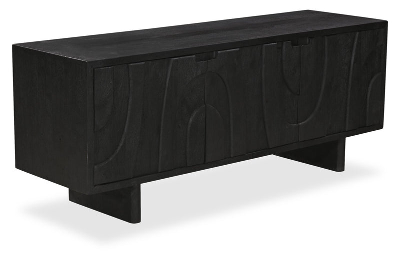 Abbot 72\" Modern TV Stand with Storage and Cable Management for TVs up to 80” - Black