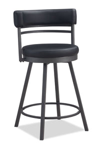Mila Counter-Height Stool with Swivel Seat & Vegan Leather Fabric, 25