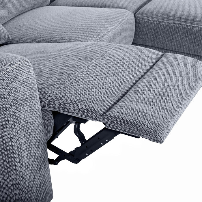 Meadow 2-Piece Right-Facing Charcoal Grey Chenille Fabric Power Reclining Sectional with Storage Chaise