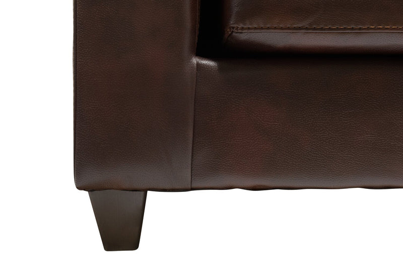 Made in Canada Addison 2-Piece Right-Facing Leather-Look Fabric Sectional with Removable Seat Cushions - Brown 