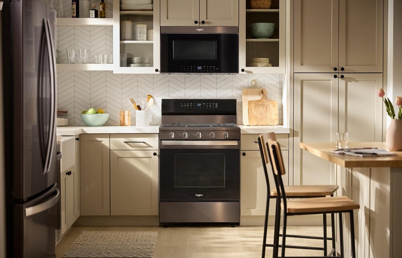 Whirlpool 5 Cu. Ft. Smart Gas Range with Air Fry and Self-Clean - Black Stainless Steel - WFGS7530RV