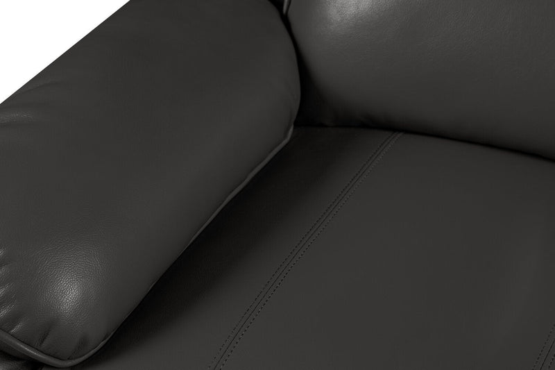 Chandler 60\" Leather-Look Fabric Reclining Loveseat - Grey 