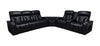 Zen 3-Piece Black Faux Leather Power Reclining Massage Sectional with Refrigerator and Drop-Down Console