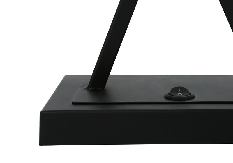 25\" Black Metal Table Lamp with USB Charging
