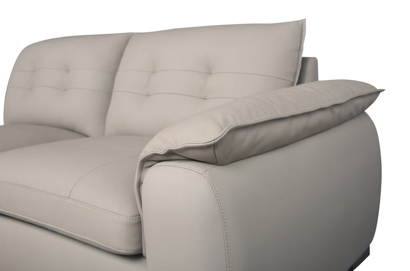 Raya 5-Piece Genuine Leather Modular Left-Facing Sectional - Stone