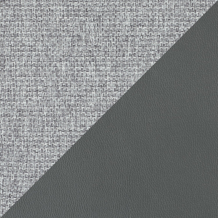 Bari Dining Chair with Vegan-Leather & Linen-Look Fabric, Swivel-Seat, Metal - Grey 