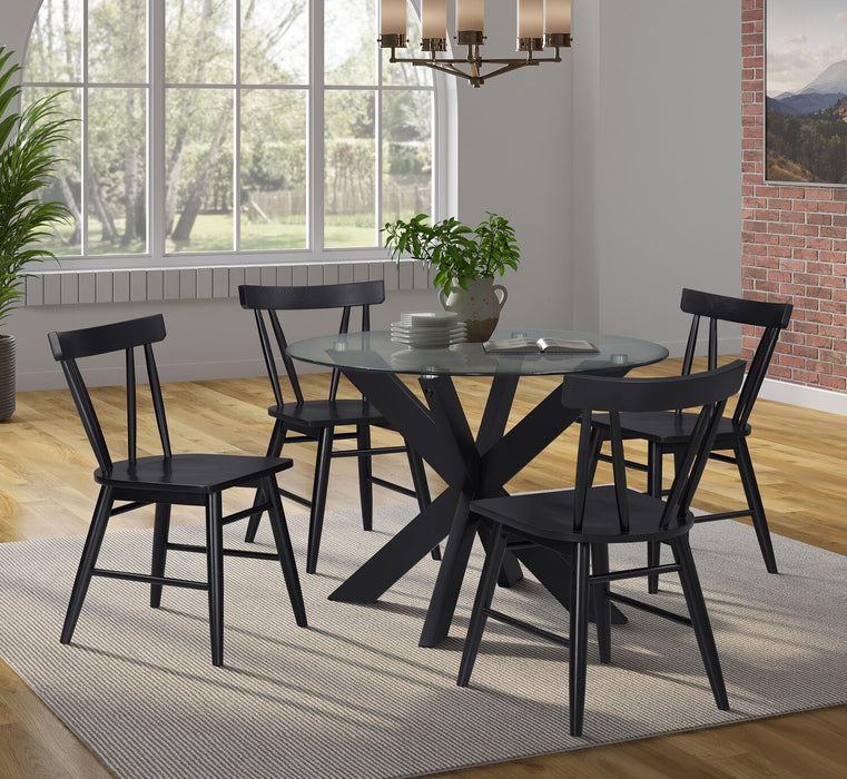  Remi 5-Piece Slatback Dining Package - Black