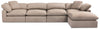 Eclipse 5-Piece Linen-Look Fabric Modular Sectional with Ottoman - Slate