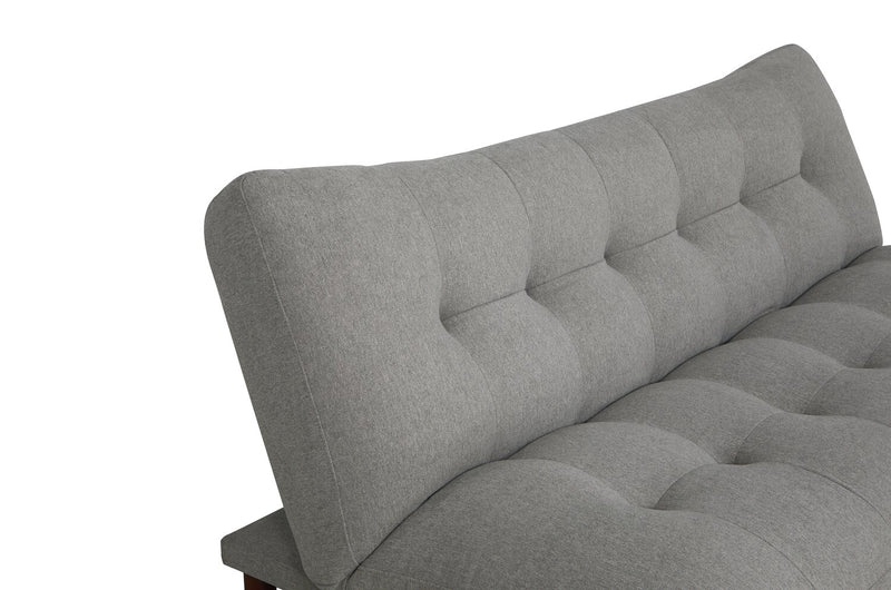 Campus 76\" Fabric Klik Klak Futon with Tufting and Wood Legs - Grey