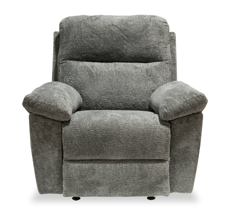 Canadian Made Oliver 40\" Addison Pewter Grey Chenille Fabric Glider Reclining Chair 