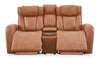 Shaquille O’Neal Home Titan 81\" Genuine Leather Power Reclining Loveseat with Shaq-o-pedic Comfort – Earth