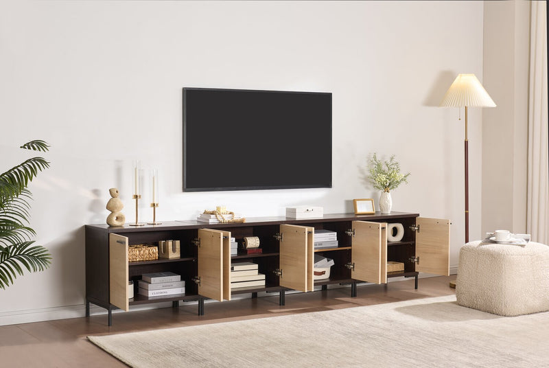 Sonora 4-piece TV Stand with Storage - Dark Oak