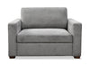 Dusk 52 \" Linen-Look Fabric Sleeper Chair with Track Arms - Grey