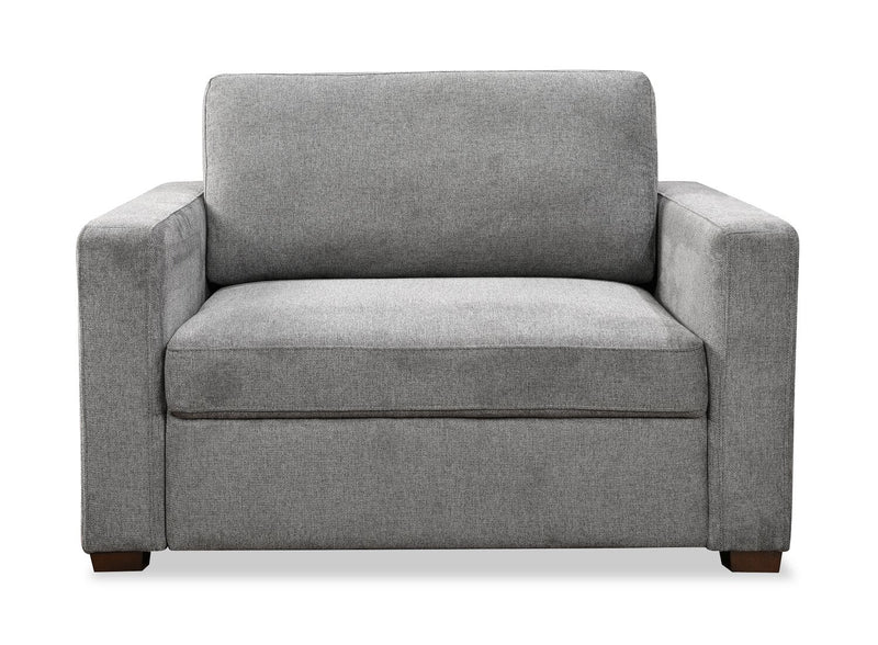 Dusk 52 \" Linen-Look Fabric Sleeper Chair with Track Arms - Grey