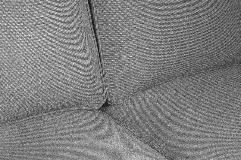 Kort & Co. Kassia 65.4\" Linen-Look Fabric Loveseat with Wood Base and Legs - Grey 