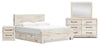Derekson 6-Piece King Bedroom Set with Underbed Storage Bed - White