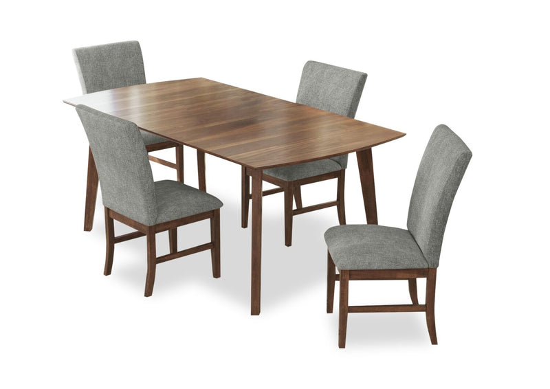 Rain 5-Piece Rectangle Dining Set - Grey
