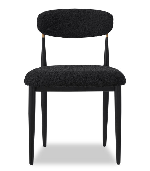 Capri Boucle Fabric Side Dining Chair – Black